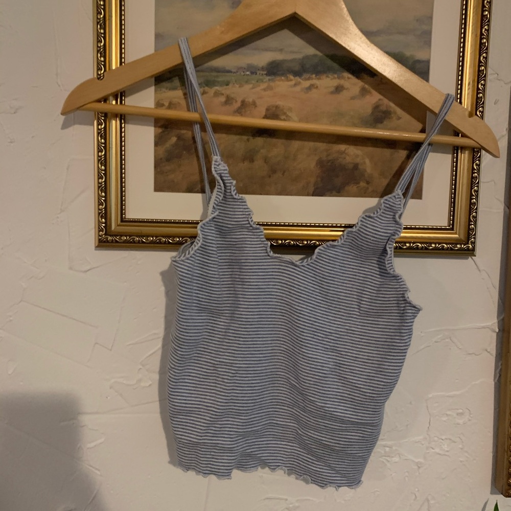 blue and white stripe brandy melville crop tank